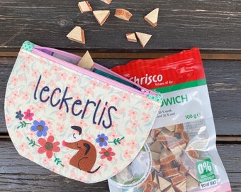 3 ITH Zipper Purses for DOG LOVERS - Leckerlis - easy to make on your Embroidery Machine - two in size 6x8" and one smaller in size 4x4"