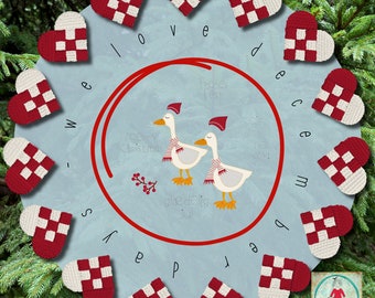 Christmas designs for your embroidery machine, December Days no. 8 - medium/large, detailed Appliqué GOOSE and texts for various hoop sizes