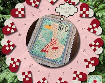 Christmas designs for your embroidery machine, December Days no. 5, My GOOSE - 4 cute, hand drawn designs for hoop 4x4"