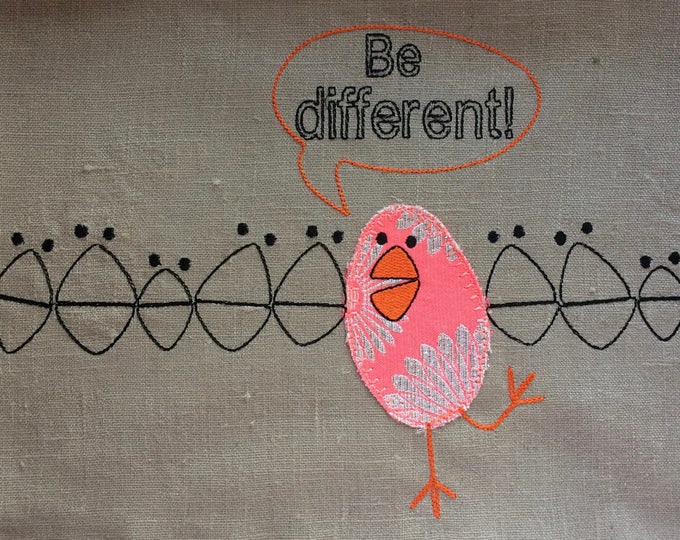 BE DIFFERENT - HAPPY - Funky Machine Embroidery Design - 2 different designs each in 2 sizes - instant download