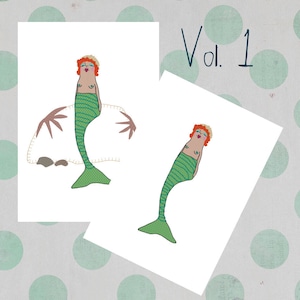 Whimsical and adorable Mermaid - Frau Meer - Machine Embroidery design - Whimsical Character