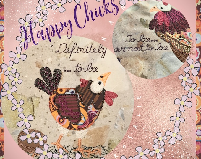 A Hen and Rooster "REMEMBER TO BE" pattern - 3 designs for embroidery machine- Farm animals embroidery design-Chicken Applique design