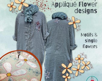Sketchy Appliqué Flowers – 16 machine embroidery designs to mix and match