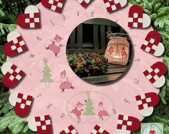 Christmas designs for your embroidery machine, December Days no. 12, Red and Green work designs with My Nisser (… elves) 'LIV’ and ‘FRED’