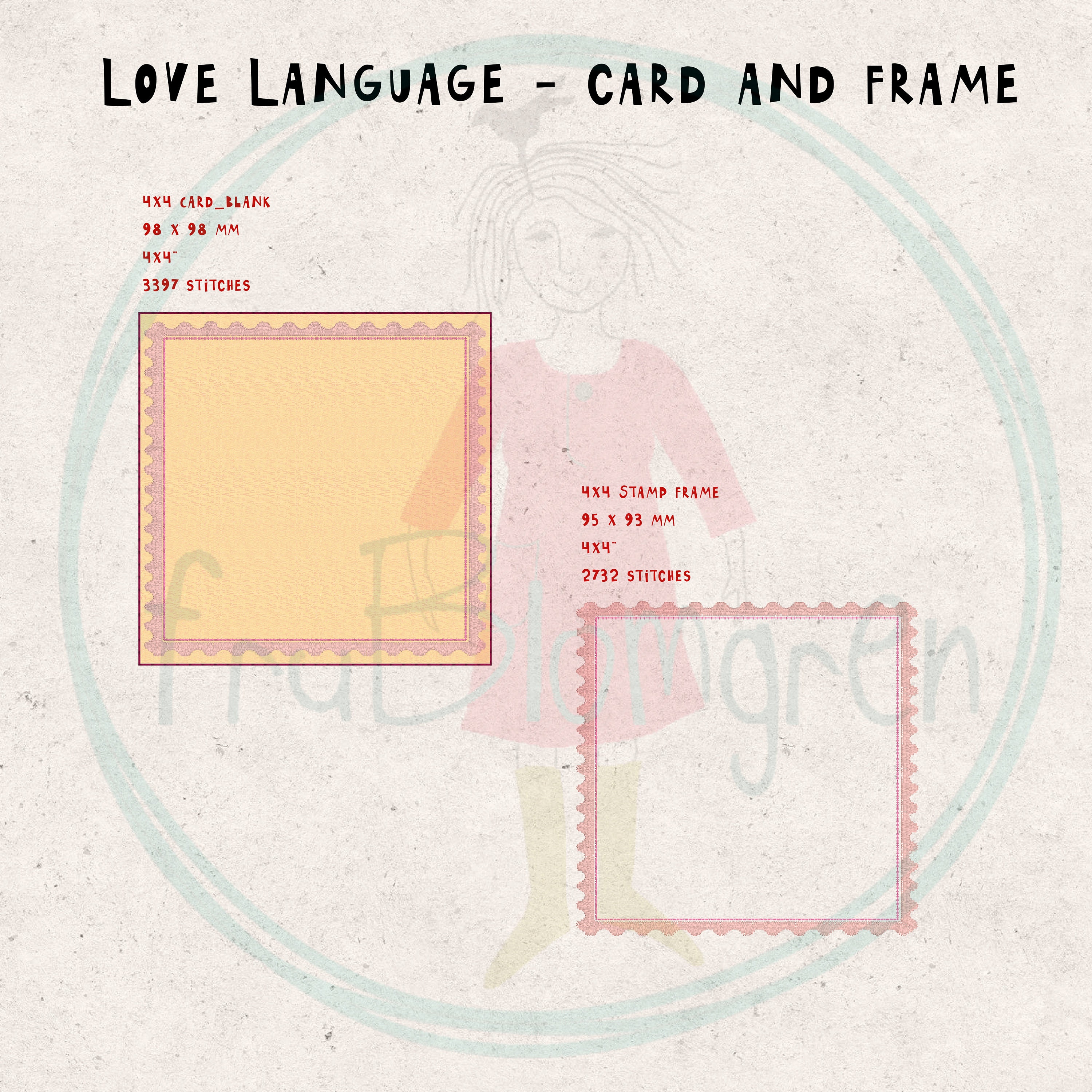 Love Language - 4x4 Designs With Little Heart Squares 4 ITH Card in 2 ...