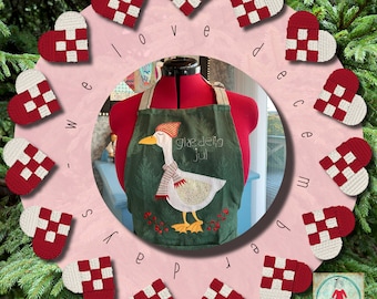 Christmas designs for your embroidery machine, December Days no. 8 - Cute and detailed XL Appliqué GOOSE motifs for larger hoop sizes