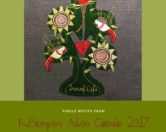 DESIGNS from fruBlomgren's Advent Calendar. Machine Embroidery Design. DIY. Mexican Inspired Tree of Life. Appliqué. 5 designs