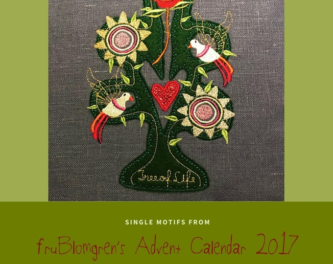 DESIGNS from fruBlomgren's Advent Calendar. Machine Embroidery Design. DIY. Mexican Inspired Tree of Life. Appliqué. 5 designs