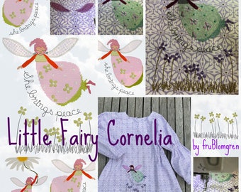 FAIRY CORNELIA, 8 Machine Embroidery Designs of little Fairies, cross stitch and appliqués, Feminine, Fairytale like, Instant Download