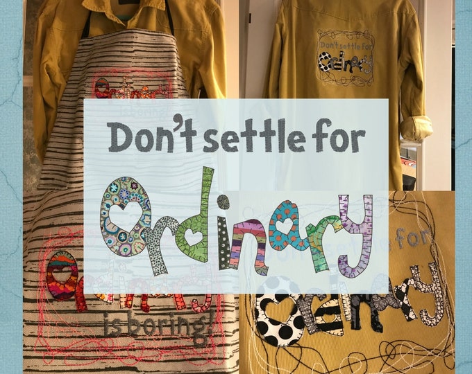 Statements in Appliqué Letters - Fun and easily stitched Appliqué Machine Embroidery Designs with statements, 4 designs i two sizes
