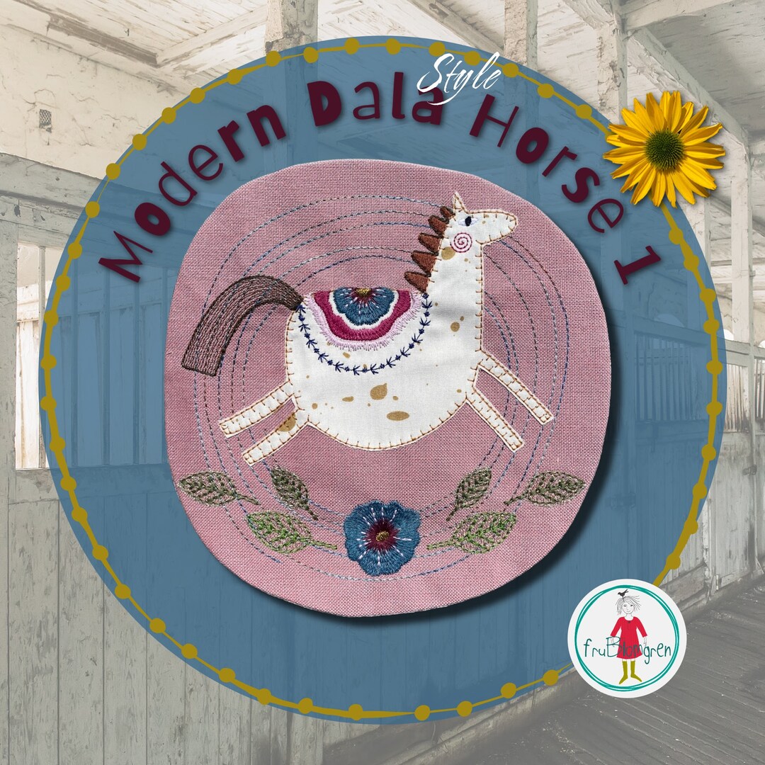 Dapla Design VOL 1_horse Design - Dala Style Appliqué Horse Design With Flower ...