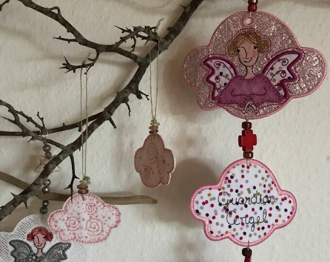 GUARDIAN ANGEL MOBILE, Medium Size - 3 styles, 13 Machine Embroidery Designs - both single designs and All-in-One Hoop designs for mobiles