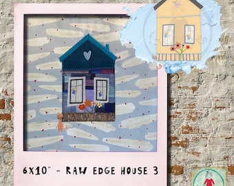 6x10 Raw edge Appliqué House for your embroidery machine - Super fun and easy to make, make great Housewarming gifts or for newly-weds