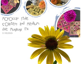 MOROCCAN STYLE Coasters and Medium sized MugRugs ITH for you embroidery machine - 4 Beautiful and easy made designs, great gift idea