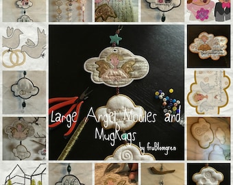 GUARDIAN ANGEL MOBILE, Large - 15 Machine Embroidery Designs for Mobiles and MugRugs: Let me be your Guardian Angel + Bonus Wedding designs