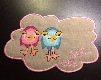 CLOUDY MugRugs ITH, 4 different shapes, two motifs, Machine Embroidery Design, Customizable when you use your own embroideries as fabric