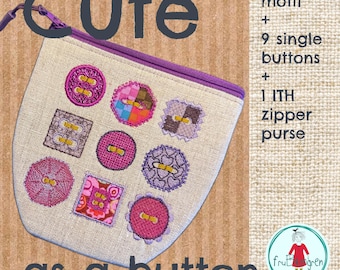 Embroidered Buttons - Machine Embroidery Designs | Small Hand drawn, Versatile Motifs