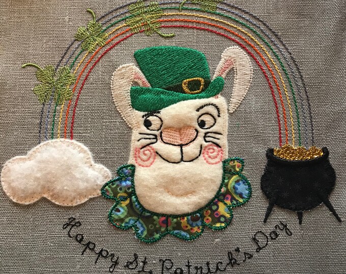 St. Patrick's Day Design - Machine Embroidery Design for the 8 x 8" Hoop - 20 x 20 cm - with my Happy Spring Bunny