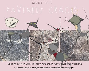 Special Edition - All 4 Pavement Cracks/13 designs: The bearded Antler, Mans best Friend, Cat and the Man in the Moon and a Heart in a Star
