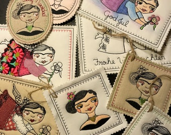 Big Bundle - Design Pack with all the Frida ITH cards - 3 for the price of 2, 14 different designs, blackwork, appliqué and mixed