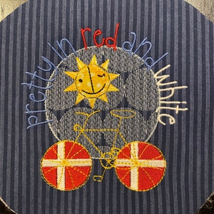 5 Round Machine Embroidery designs Summer and Sun Tour de France Denmark Powered by optimism and happiness zdjęcie 8