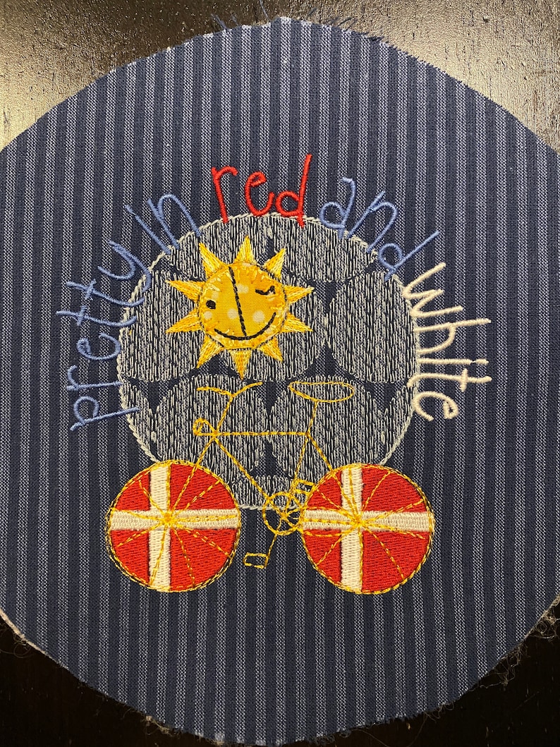 5 Round Machine Embroidery designs Summer and Sun Tour de France Denmark Powered by optimism and happiness zdjęcie 8