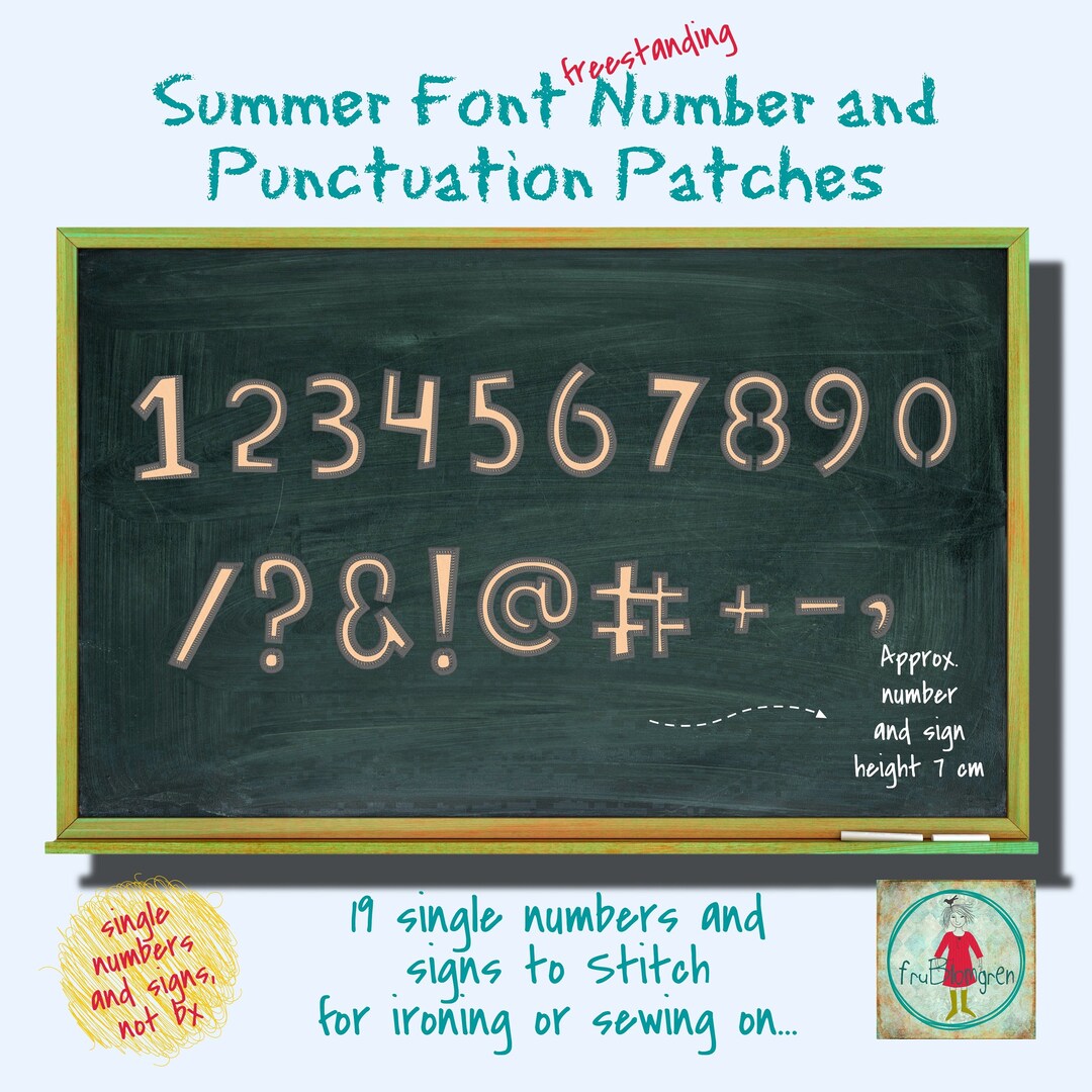 Freestanding Numbers and Punctuations Frublomgren's Summer Font 10