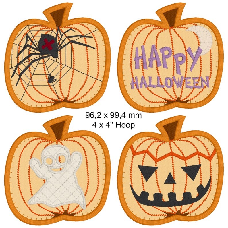 HALLOWEEN PUMPKINS in the Hoop Designs 12 Scary and - Etsy