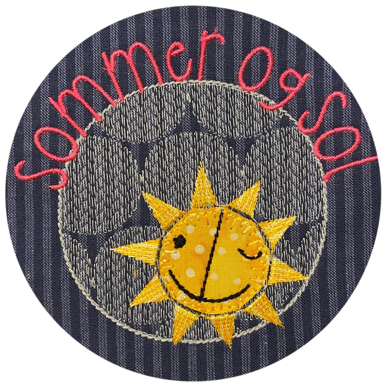 5 Round Machine Embroidery designs Summer and Sun Tour de France Denmark Powered by optimism and happiness zdjęcie 4