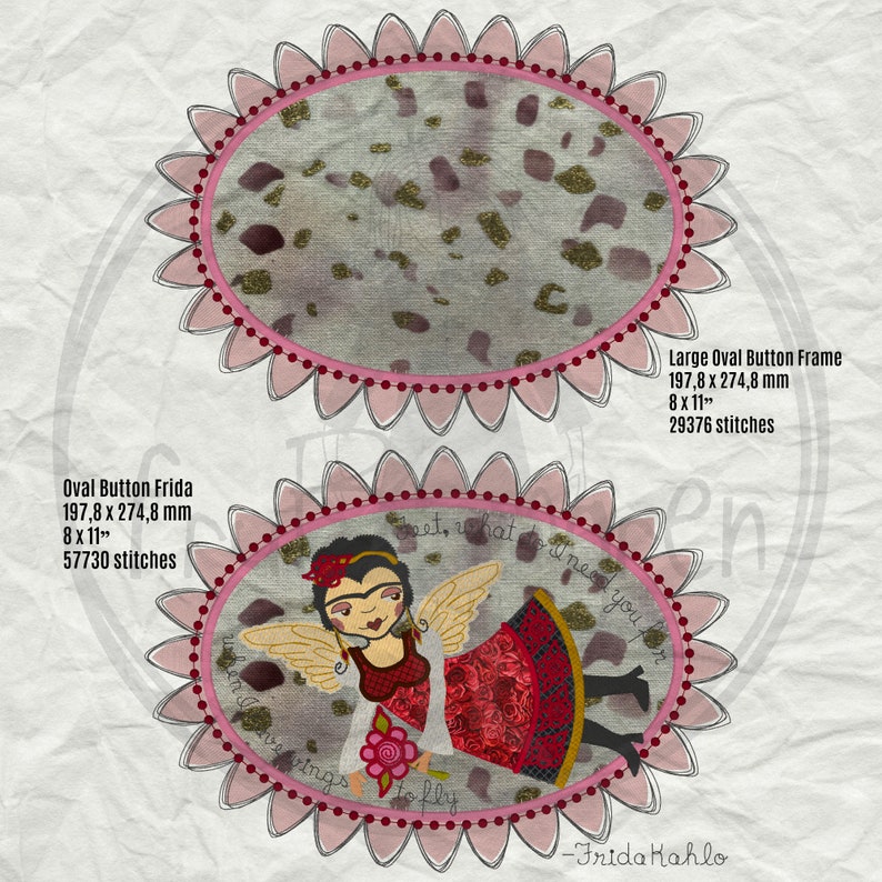 3 blank frames a total of 6 designs Bundle FRAMED FRIDA ROSE all three sizes of my Framed Button Frida Rose save 30/%