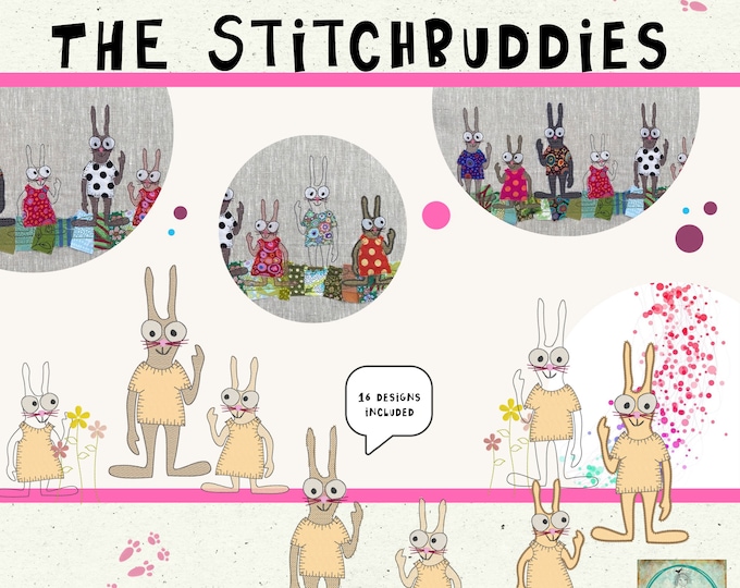 Year of the Rabbit - with my Stitchbuddies - 16 fun and easy machine embroidery and applique designs - mix them up - the bunnies are 5x7"