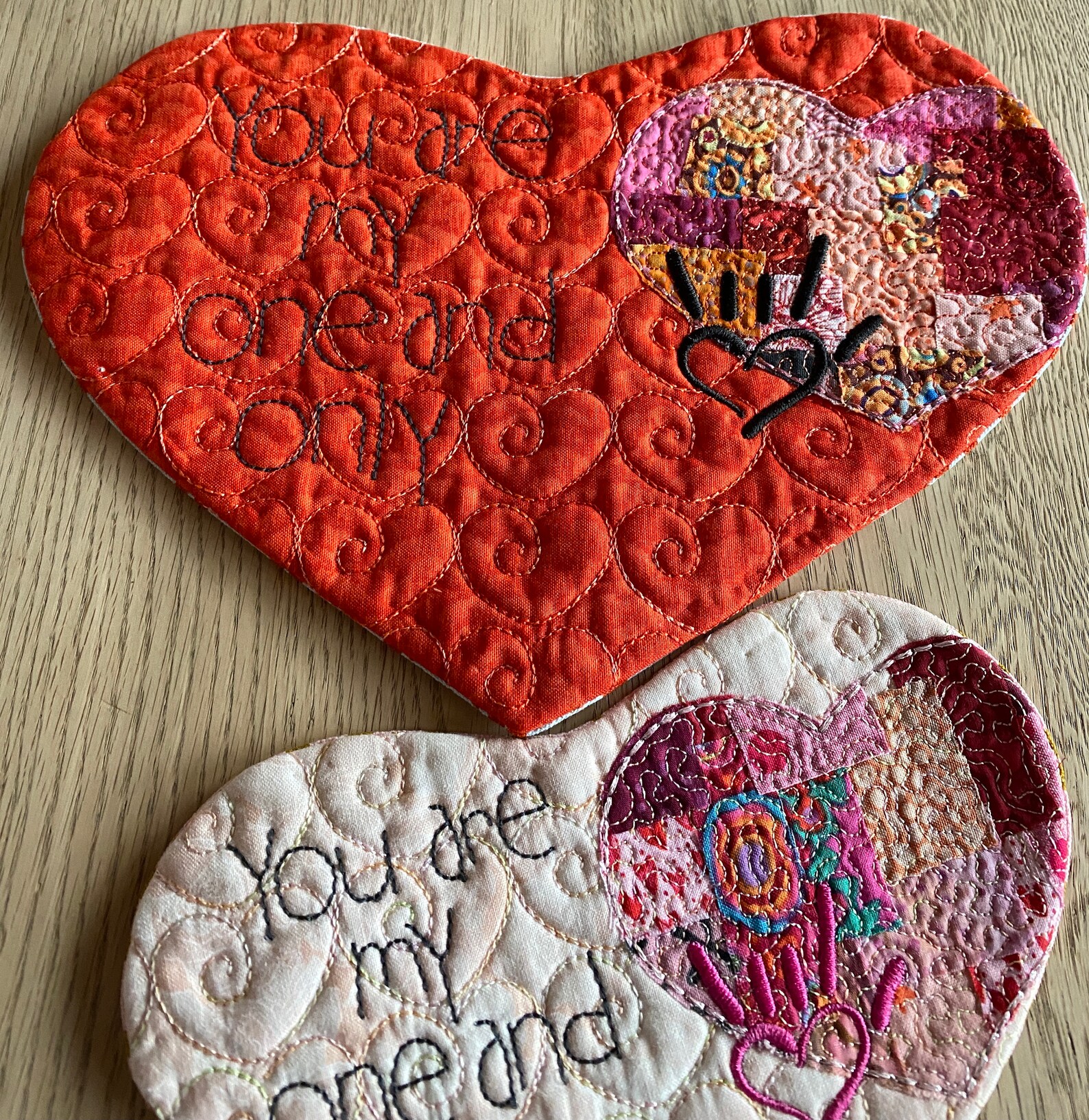 8 Heart Shaped Placemats/mugrugs and Coasters ITH Fast Made Etsy