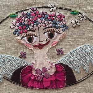 DETAILED FLOWER ANGEL - designs for embellishing your textile projects, gifts etc.- December 19th in fruBlomgren&#39;s Christmas Event 2018