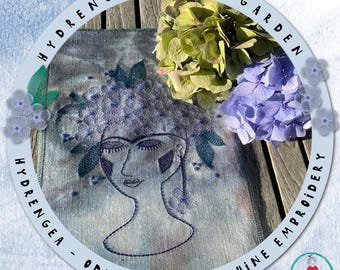 Delicate Hydrengea Flowers for your embroidery machine - XL motif and single elements - for hoop size 8x8" and up - beautiful and easy made