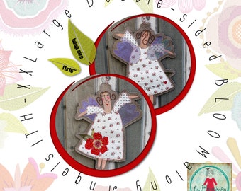 Angels - Flower angels - BLOOMalong 11 - XXL Double-sided appliqué angels for your embroidery machine 11x16" - two double-sided angels incl.