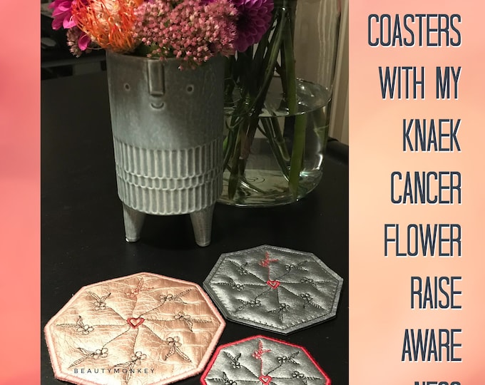 KNÆK CANCER ITH Designs, 3 hurtigt-syede in the hoop designs til støtte for Kræftens Bekæmpelse, hvortil overskuddet for hvert salg går