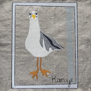 ミスター シーガル、素敵でハンサムなシーガル機械刺繍デザイン - フィルまたはアップリケ - 5 x 7 フープにフィット、2 つのデザイン - 実話の鳥...