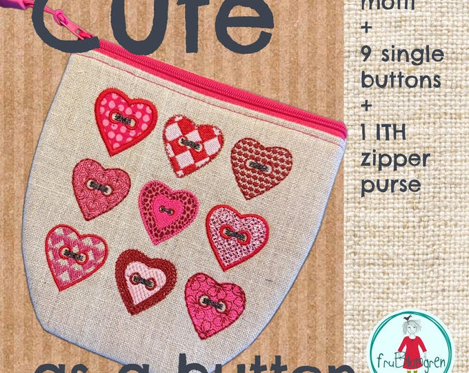 Embroidered Buttons - Machine Embroidery Designs | Small Hand drawn, Versatile Motifs