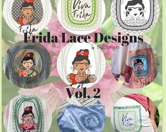 5 Fabulous and Fantastically Detailed  Frida Machine Embroideries with my new Frida, for embellishing your SUMMER WARDROBE, incl. ITH pocket