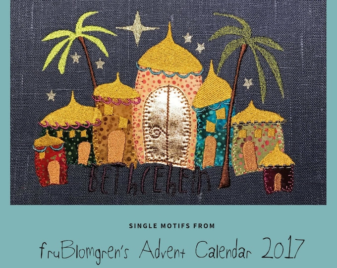 SINGLE DESIGN from fruBlomgren's Advent Calendar 2017 - 1st of December: Bethlehem Scenery in 3 sizes - Applique Machine Embroidery Design