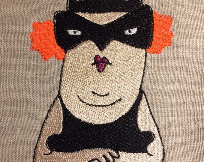 Fancy Frau Fledermaus (Female bat), Machine embroidery design, to bring some humour in to your craft...