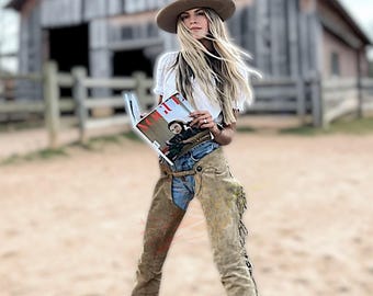 Women Leather Chap Hand Made Western Chap Horse Riding Fringes Pant Cowgirl Equestrian Chap Women Riding Chap Gifts For Women Cowboy Costume