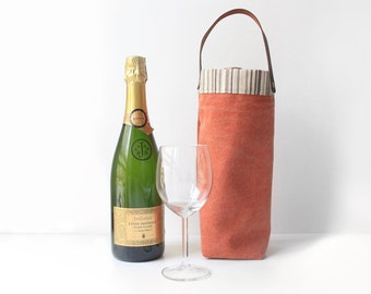Wine tote bag, gift for him, bag for party, bag for picnic, bag for bottles