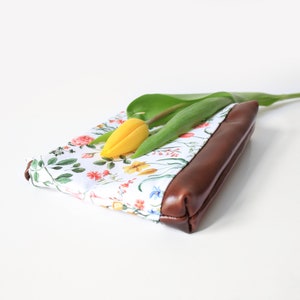 Pouch , zipper pouch, botanical zipper pouch, plants zipper poche image 2