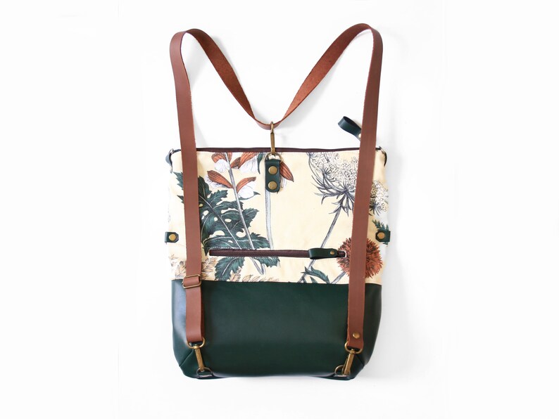 Convertible Backpack Into Purse Leather Backpack Genuine Etsy