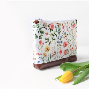 Pouch , zipper pouch, botanical zipper pouch, plants zipper poche image 3