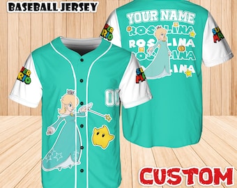Custom Princess Rosalina Baseball Jersey, Personalized Super Mario Shirt, Rosalina Shirt, Mario Nintendo Universal Studio Trip Shirt