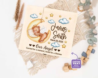 Personalized Baby Memorial Memory Box, Custom Wooden Keepsake Box for Loss Baby, In Loving Memory Gift