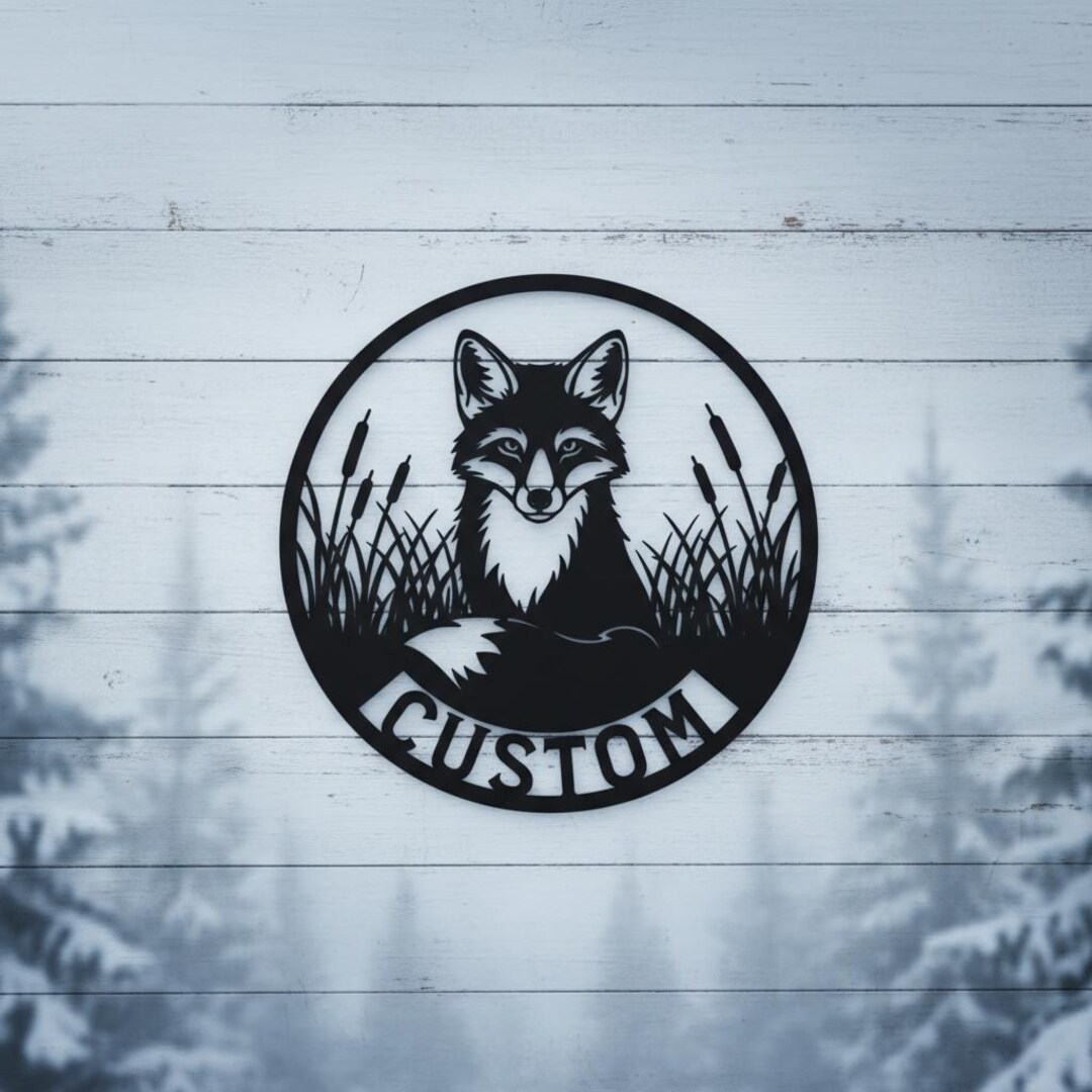 Personalized Fox Metal Sign, Custom Wildlife Wall Art, Fox Lover Gift ...