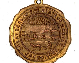 14kt vergulde Kansas Seal-horlogezakhanger
